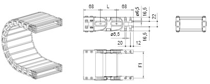 Brevetti Пластиковая кабельная цепь 306CU