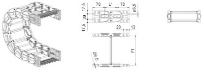 Brevetti Пластиковая кабельная цепь 339