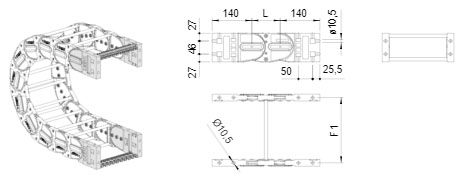 Brevetti Пластиковая кабельная цепь 309B