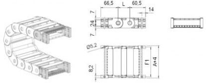 Brevetti Пластиковая кабельная цепь 325LI