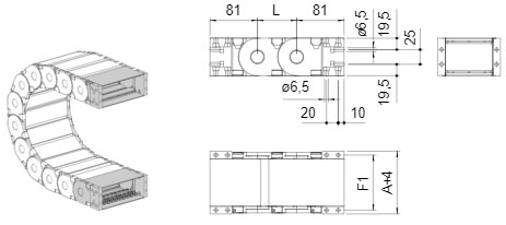 Brevetti Пластиковая кабельная цепь 445PU