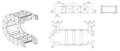 Brevetti Пластиковая кабельная цепь 478MU