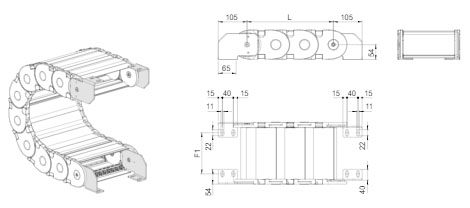 Brevetti Пластиковая кабельная цепь 478PU