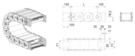 Brevetti Пластиковая кабельная цепь H110PA