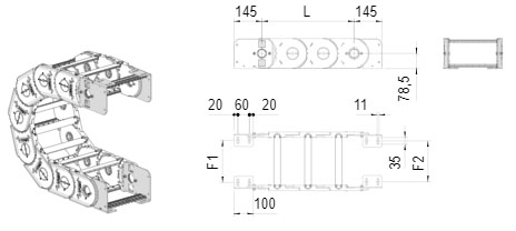 Brevetti Пластиковая кабельная цепь H110SC