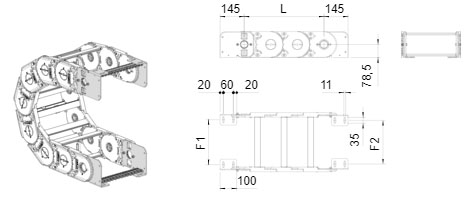 Brevetti Пластиковая кабельная цепь H110T