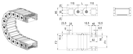 Brevetti Пластиковая кабельная цепь H57PC