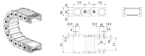 Brevetti Пластиковая кабельная цепь H57PN