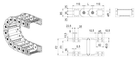 Brevetti Пластиковая кабельная цепь H57SC